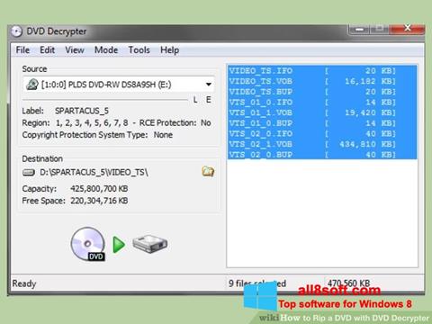 Snimak zaslona DVD Decrypter Windows 8