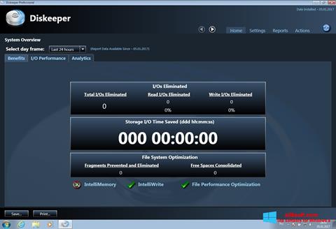 Snimak zaslona Diskeeper Windows 8