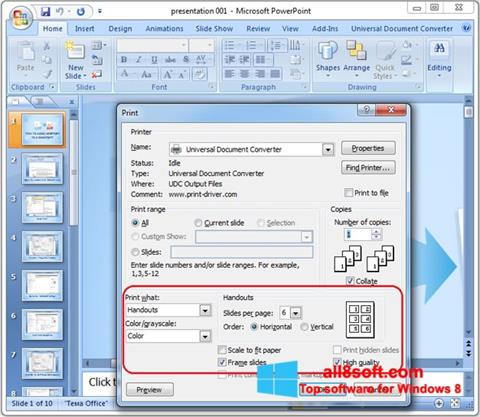 Snimak zaslona Microsoft PowerPoint Windows 8