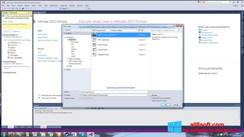 Snimak zaslona Microsoft Visual Basic Windows 8