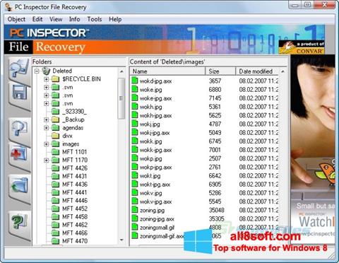 Snimak zaslona PC Inspector File Recovery Windows 8