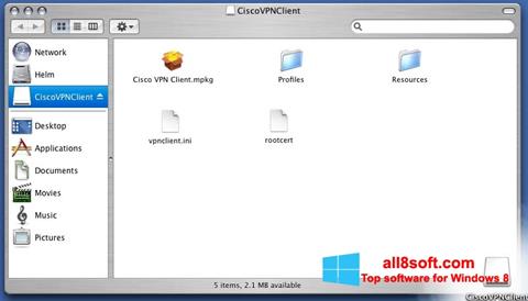Snimak zaslona Cisco VPN Client Windows 8