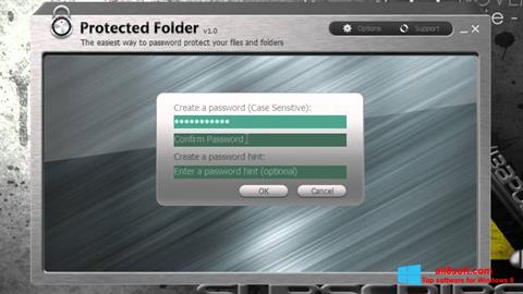 Snimak zaslona Protected Folder Windows 8