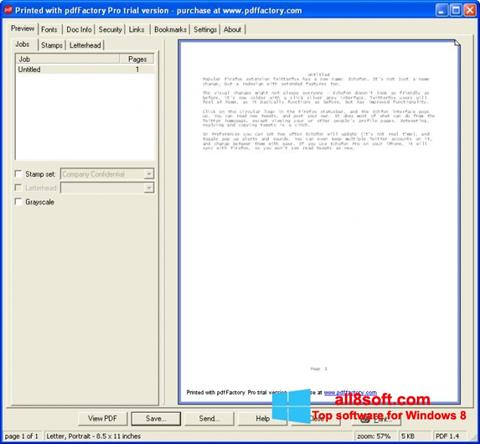 Snimak zaslona pdfFactory Pro Windows 8