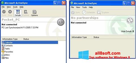 Snimak zaslona Microsoft ActiveSync Windows 8