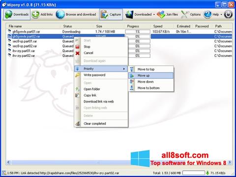 Snimak zaslona Mipony Windows 8