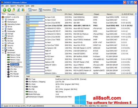 Snimak zaslona EVEREST Ultimate Edition Windows 8