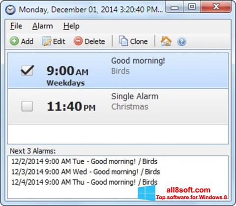 Snimak zaslona Free Alarm Clock Windows 8
