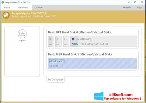 Snimak zaslona Paragon Migrate OS to SSD Windows 8