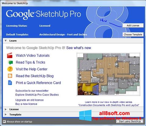 Snimak zaslona Google SketchUp Pro Windows 8
