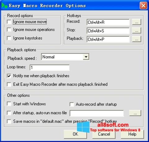 Snimak zaslona Easy Macro Recorder Windows 8