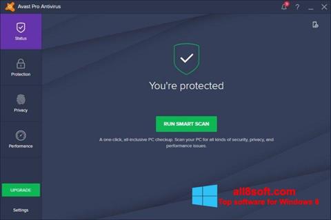 Snimak zaslona Avast! Pro Antivirus Windows 8