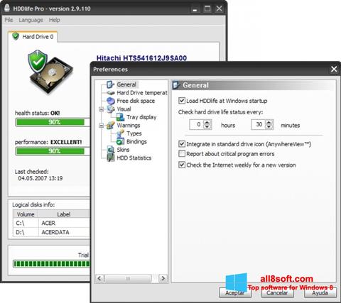 Snimak zaslona HDDlife Windows 8