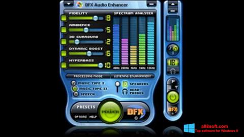 Snimak zaslona DFX Audio Enhancer Windows 8