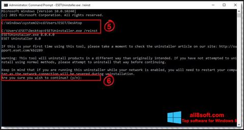 Snimak zaslona ESET Uninstaller Windows 8