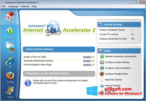 Snimak zaslona Ashampoo Internet Accelerator Windows 8