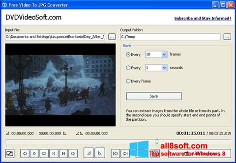 Snimak zaslona Free Video to JPG Converter Windows 8