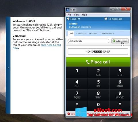 Snimak zaslona iCall Windows 8