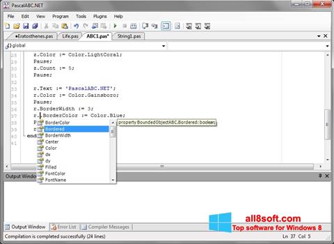 Snimak zaslona Pascal ABC Windows 8