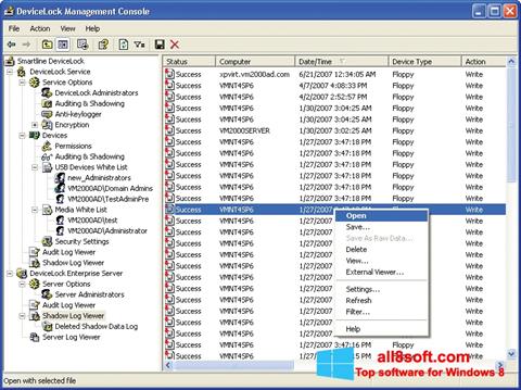 Snimak zaslona DeviceLock Windows 8