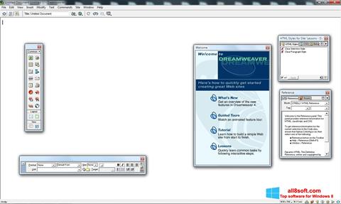 Snimak zaslona Macromedia Dreamweaver Windows 8