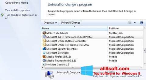 Snimak zaslona Microsoft .NET Framework Windows 8