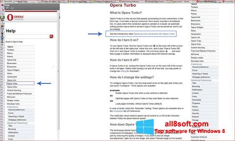 Snimak zaslona Opera Turbo Windows 8