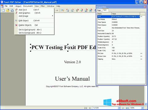 Snimak zaslona Foxit PDF Editor Windows 8