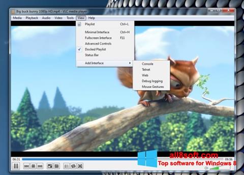 Snimak zaslona VLC Media Player Windows 8