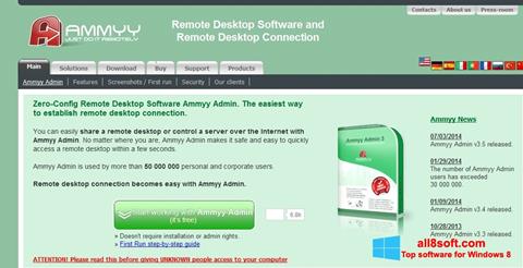 Snimak zaslona Ammyy Admin Windows 8