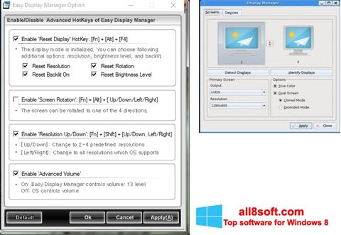 Snimak zaslona Easy Display Manager Windows 8